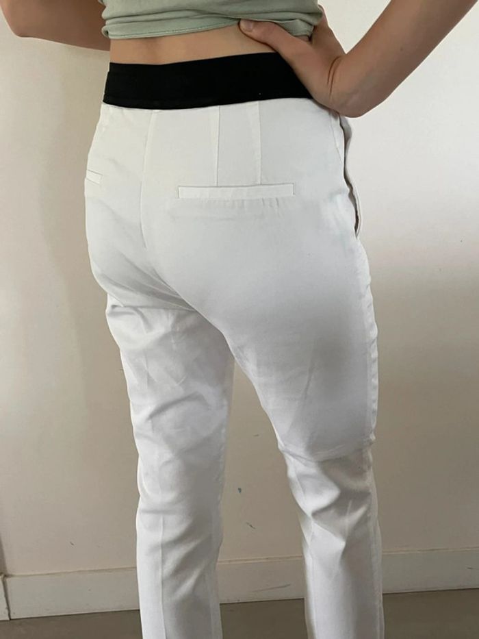 Pantalon blanc Zara coupe droite M