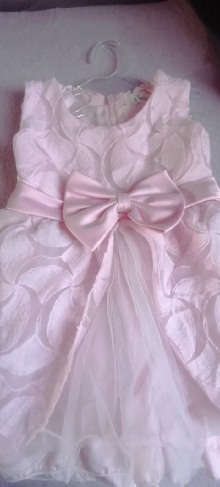 Robette de cérémonie rose bébé - photo numéro 2