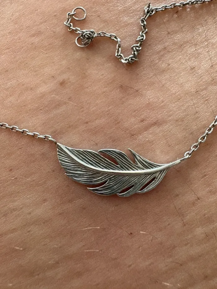 Collier plume argent 925