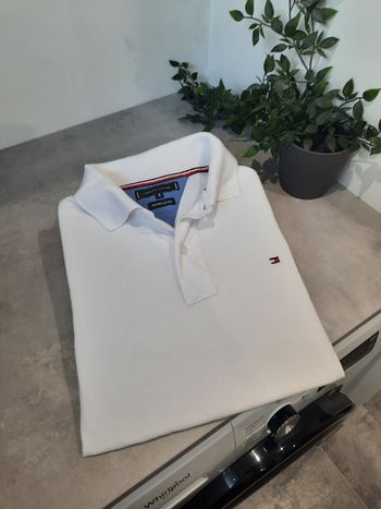 Polo Tommy Hilfiger – Blanc – Manches Courtes Taille S