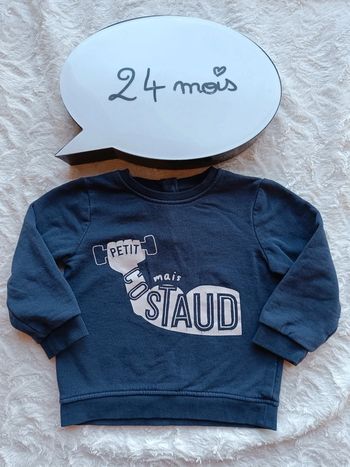 Sweat pull Garçon 24 mois Petit mais costaud Gémo