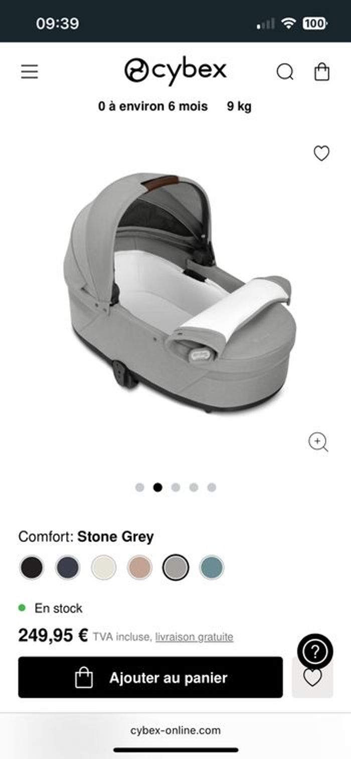 Nacelle cybex Balios S Lux grise neuve - photo numéro 2