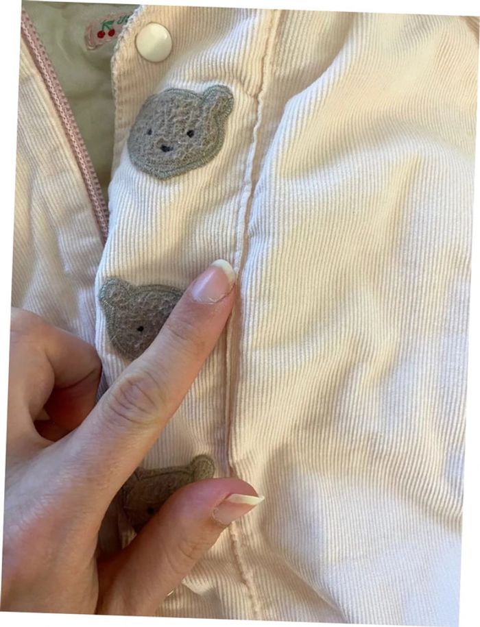 Combinaison pilote en velours rose Bonpoint 12 mois - photo numéro 4