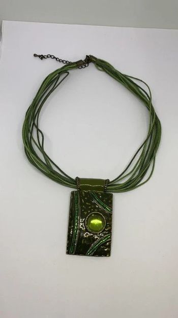 Collier pendentif rectangle fantaisie