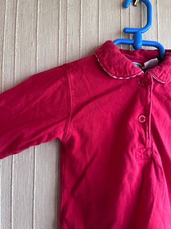 Polo rouge manches longues 12 mois Bout’Chou - photo numéro 2