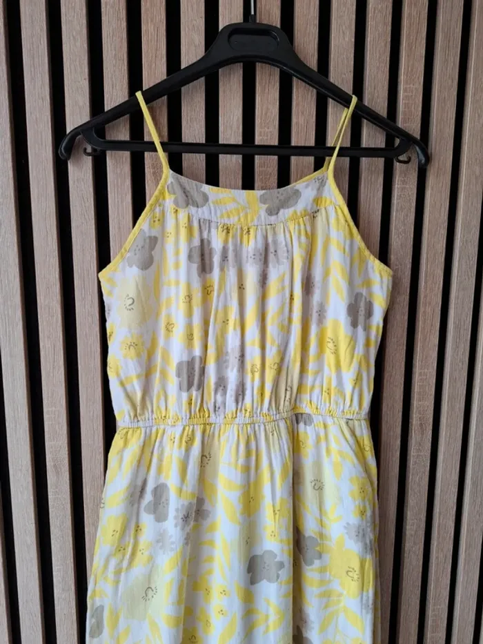 Robe en coton fleuri jaune et blanche Vertbaudet 12 ans - photo numéro 2