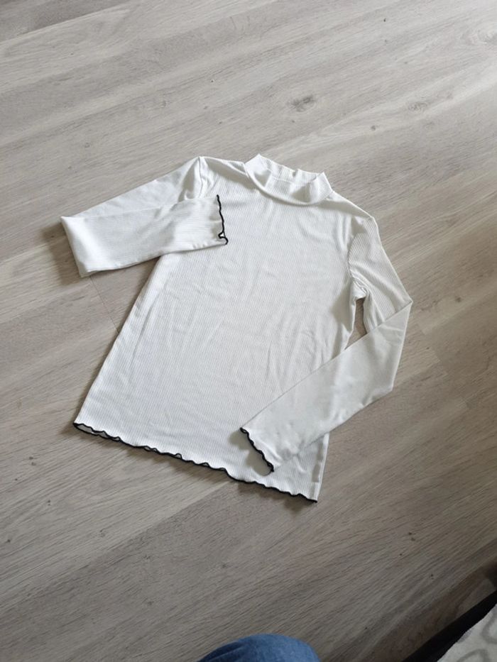 T-shirt fille 12 ans manches longues col cheminée