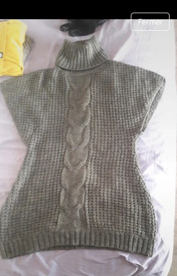 Pull gris en maille