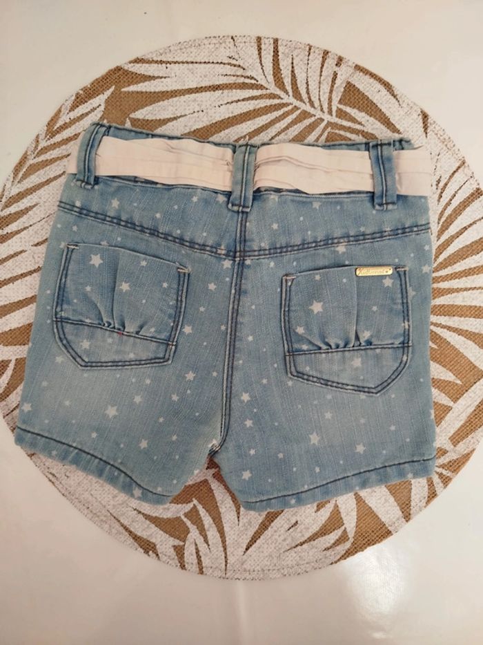 Short en jean avec une ceinture foulard blanc 86 cm 24 mois Kiabi - photo numéro 3