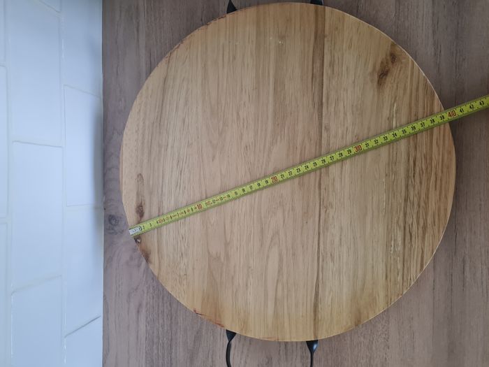 Plateau rond bois et métal noir - photo numéro 6