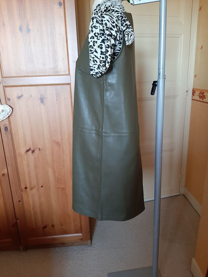 Etam -Robe Urban simili cuir - kaki T42 - photo numéro 4