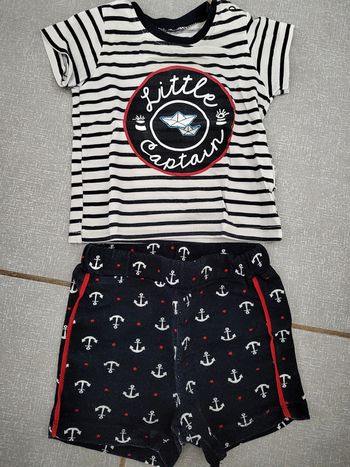 Ensemble t-shirt short marin Necix's T.6-9 M