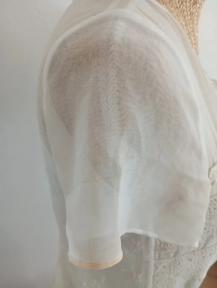 Robe blanche 36 cocktail été Massimo Dutti 86cm - photo numéro 3