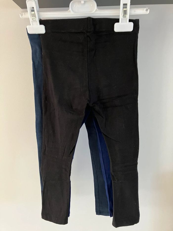 3 leggings noir et bleu foncé 4-5 ans - photo numéro 2