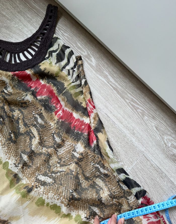 Robe longue moulante à volants asymétrique vintage - photo numéro 9