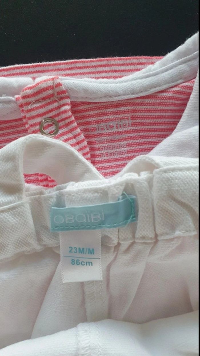 Ensemble salopette short et tee-shirt 23 mois - photo numéro 4