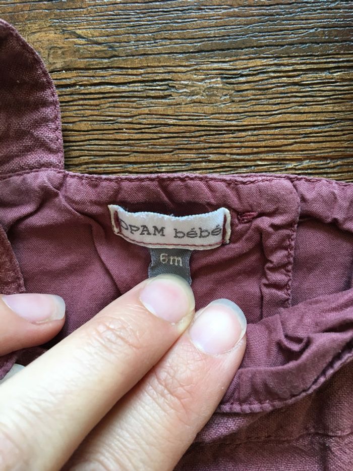 Jolie robe bretelles /DPAM/6mois/coton/mauve/ - photo numéro 3