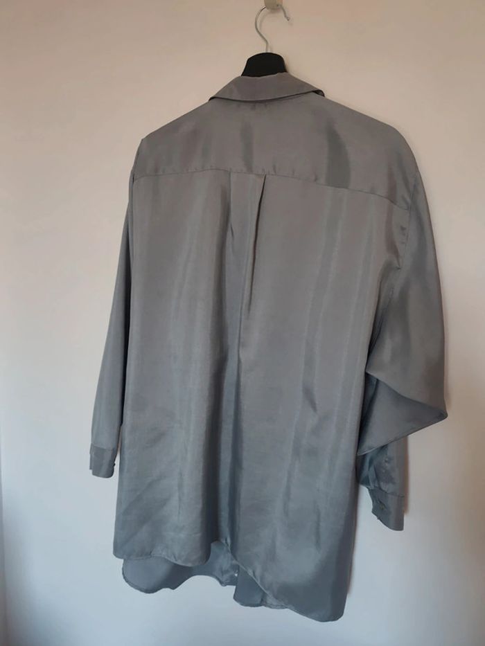 Chemise grise 100% polyester effet brillant 44 - photo numéro 4