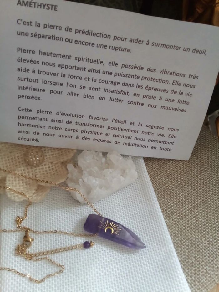 Collier pointe d'améthyste 💜. - photo numéro 2