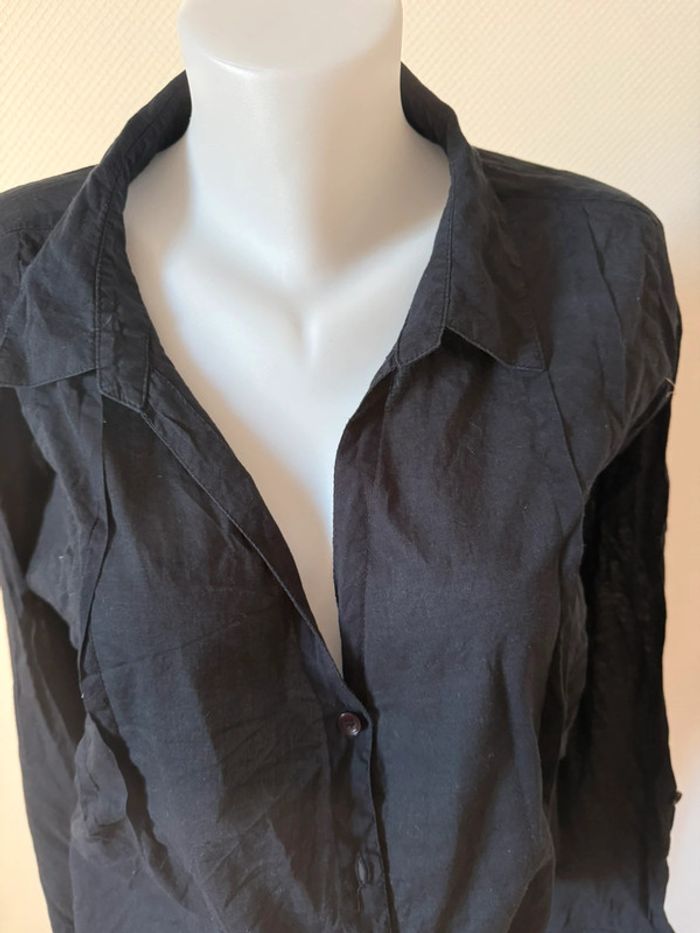 Blouse noir en très bon état taille 58-60 ikebana - photo numéro 3