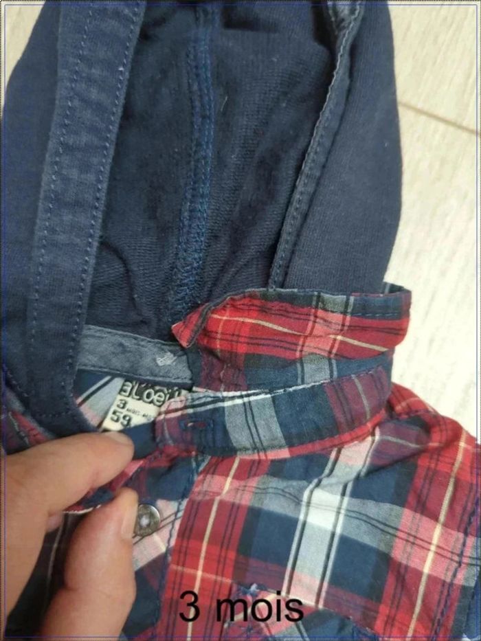 Chemise manches longues à capuche 3 mois - photo numéro 3