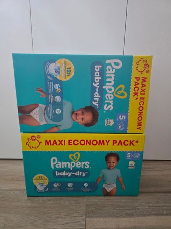 2 Maxi Pack Couches Baby-Dry Pampers Taille 5
