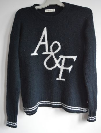 Pull bleu marine Abercrombie & Fitch – Taille S – Logo A&F