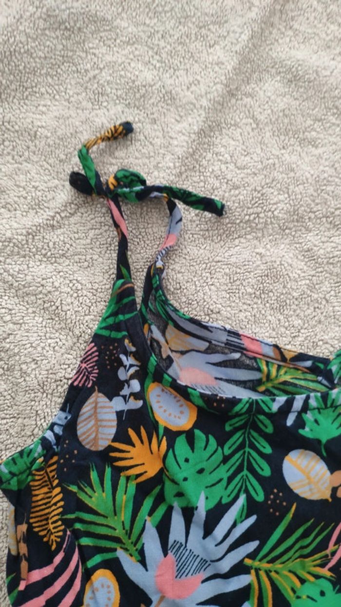 Robe bretelle fleurs jungle 8 ans Kiabi bretelles noeud - photo numéro 2
