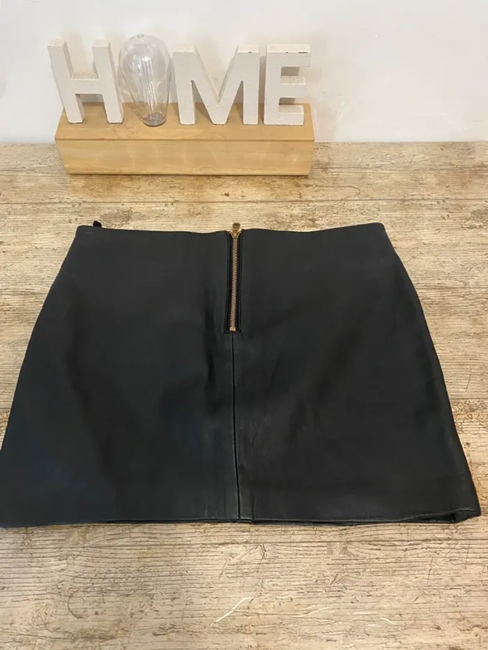 Jupe en cuir véritable Zara - photo numéro 2