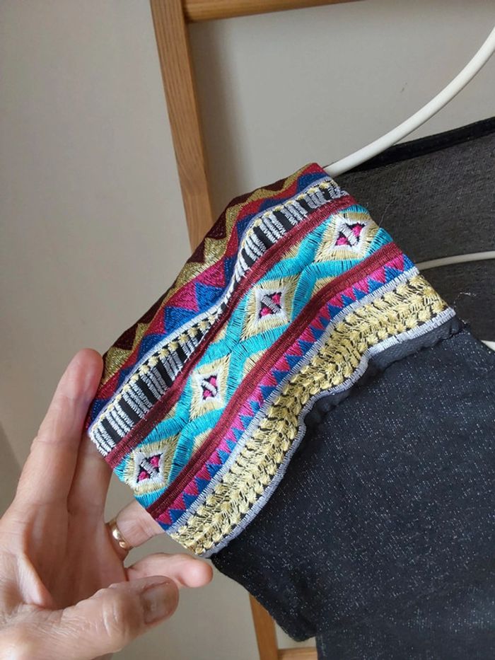 Joli haut top débardeur bohème,indien T 36 - photo numéro 9