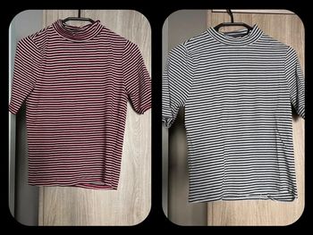 T-shirts manches courtes rayé rouge et bleu