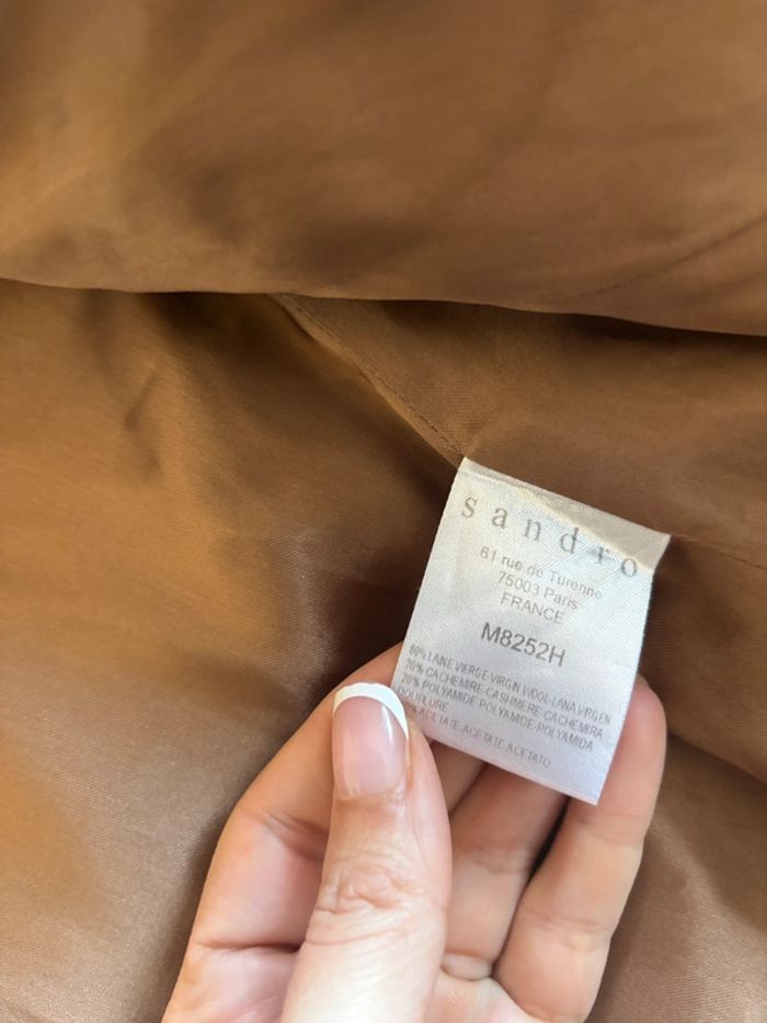 Manteau beige Sandro 38 avec cachemire - photo numéro 15