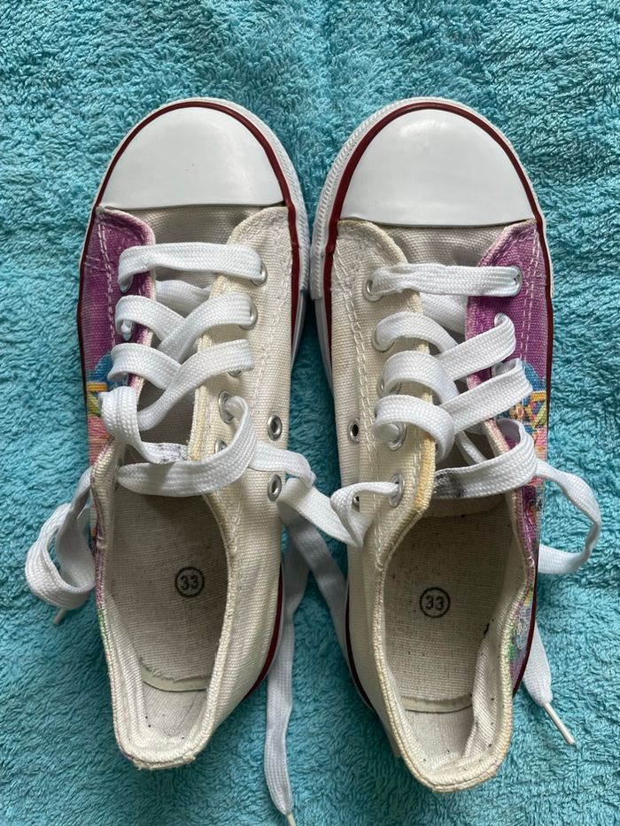 Chaussure fille à lacets, basket fille Barbie personnalisée, pointure 33 - photo numéro 2