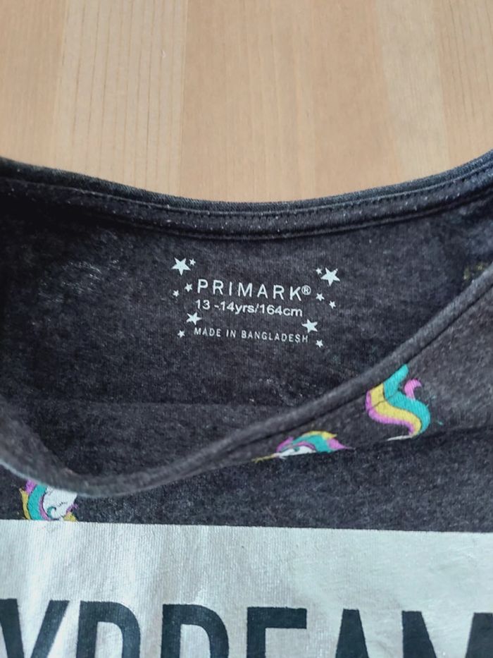 T-shirt gris licorne 13 14 ans Primark - photo numéro 2
