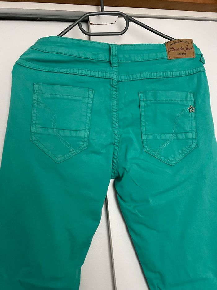 Jean skinny vert d’eau Place du jour Vintage - photo numéro 6