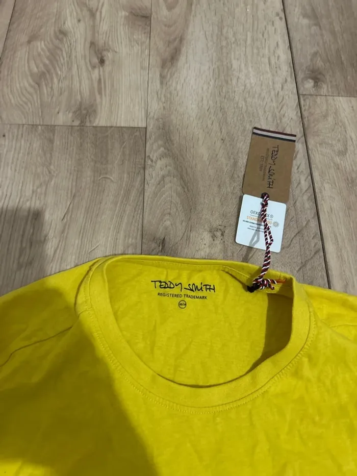 T-shirt Teddy Smith jaune logo recto verso 14ans - photo numéro 2