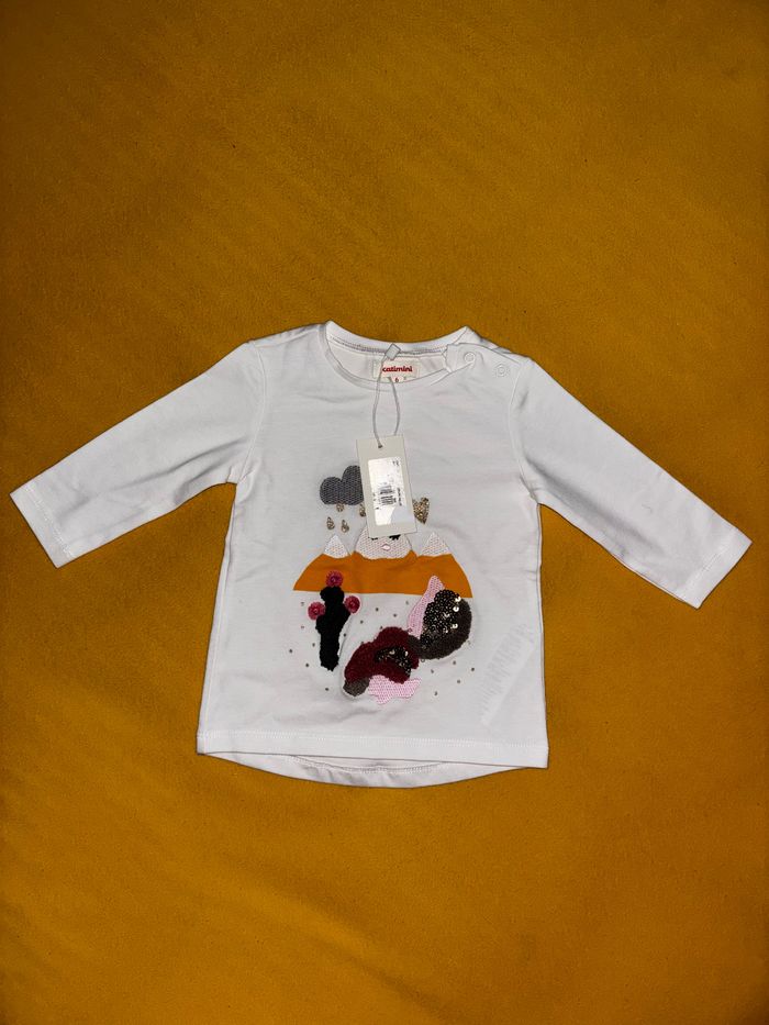 T-shirt Manche Longue De la Marque Catimini Original Neuf Étiquetés ( -80% )