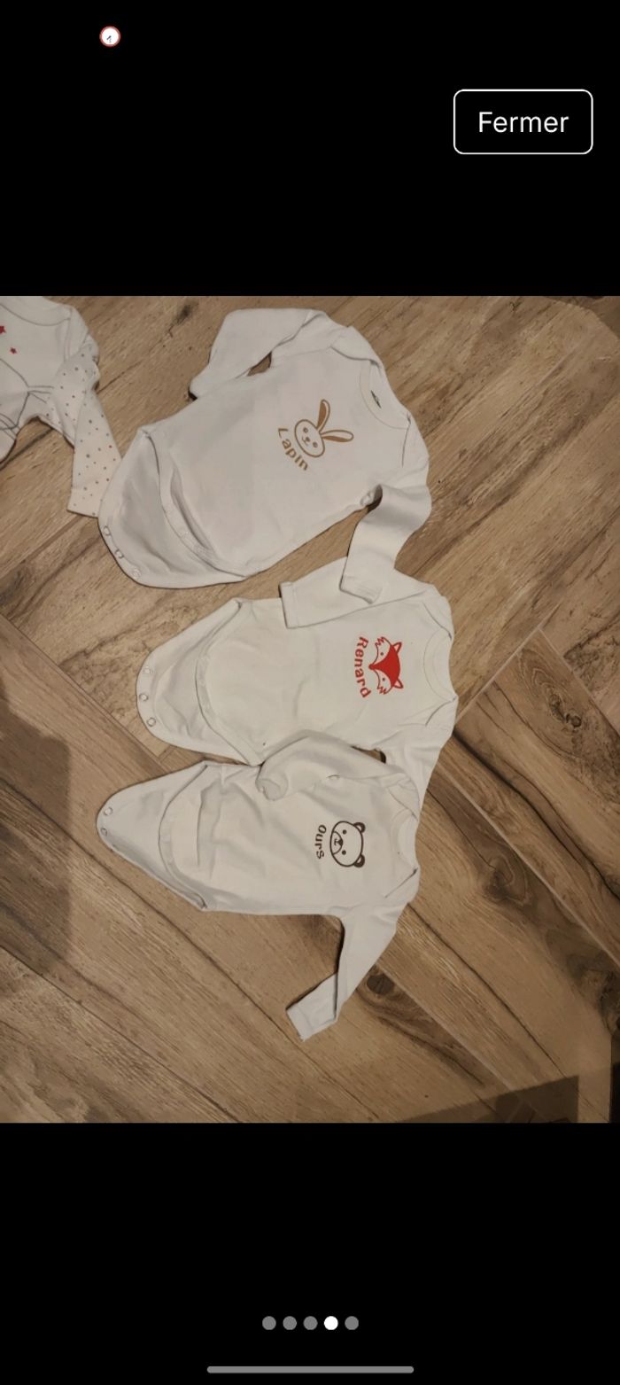 Lot 8 body bodies Noël animaux renard lapin manches longues - photo numéro 4