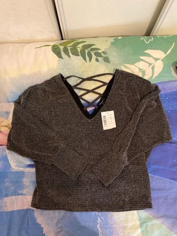 Pull gris taille L neuf - photo numéro 3