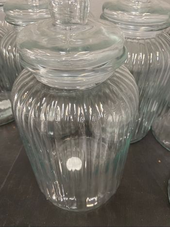 Bonbonnière en verre neuf 30cm de haut