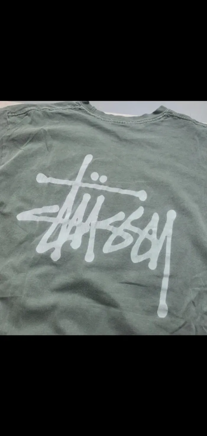 Tee shirt stussy vert menthe kaki taille M - photo numéro 2