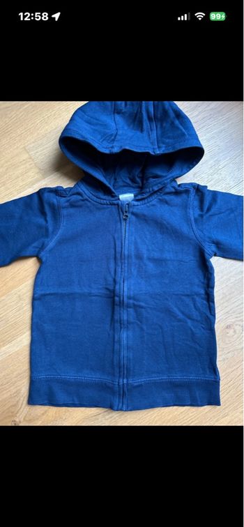 Sweat zippé uni marine H&M unisex