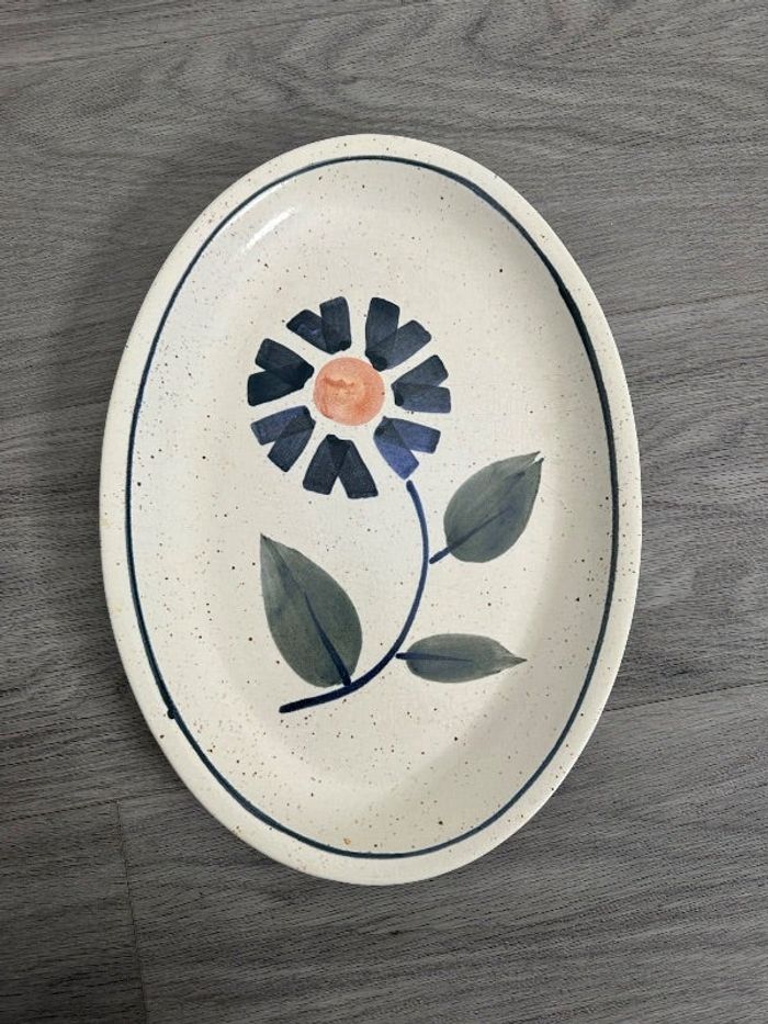 Plat chardon bleu marguerite Longchamp Vintage