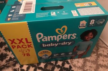 Neuf maxi XXL paquet de couches pampers baby dry taille 8 soit 78 couches jamais ouvert