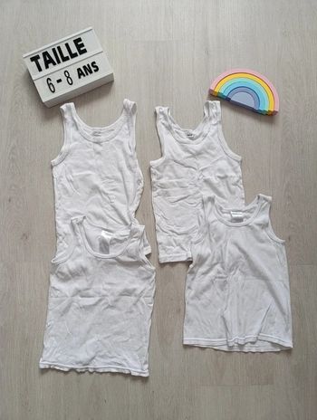 Lot 4 maillots de corps blancs