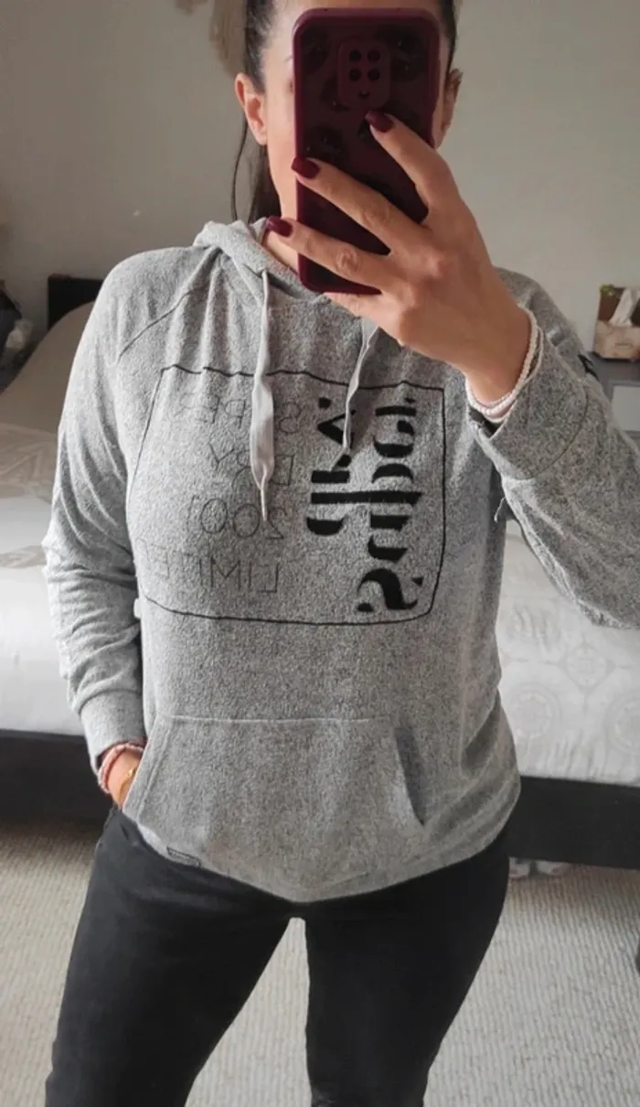 Pull Sweat à capuche Superdry gris 36 - photo numéro 2