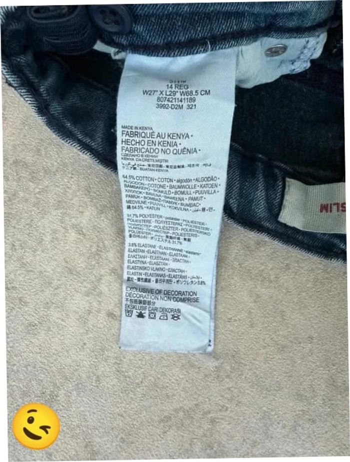 Jeans Levi's 511 W27 FR36 L29 coupe skinny bleu marine Femme Women pan522b - photo numéro 6