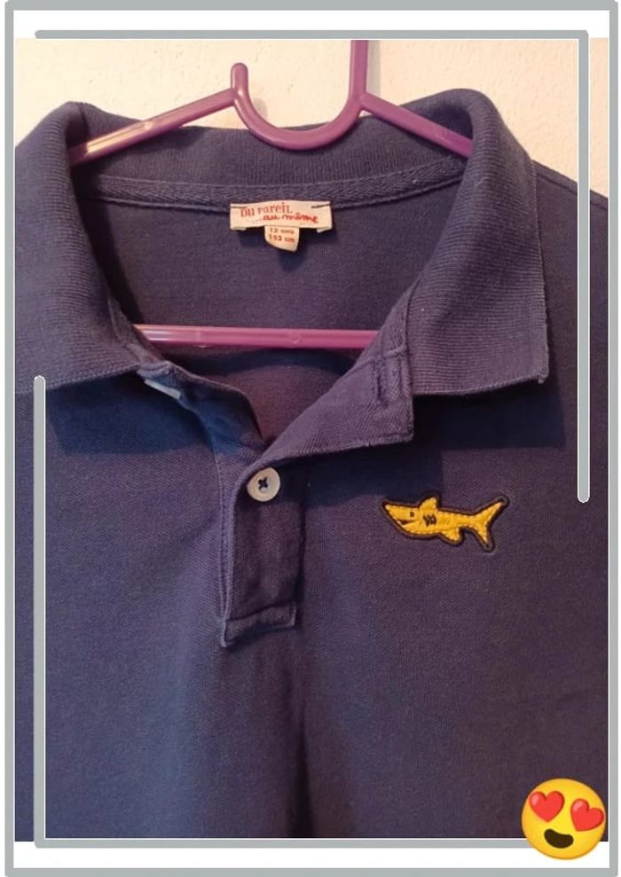 Polo bleu marine manches courtes dpam 12 ans - photo numéro 4