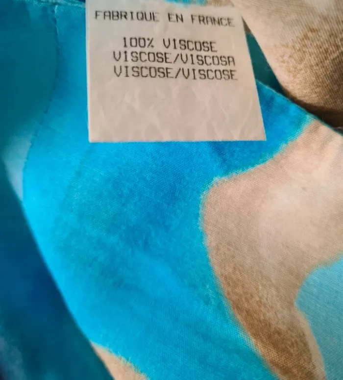 Jolie jupe porte-feuille bleu turquoise et crème Taille 40 - photo numéro 4
