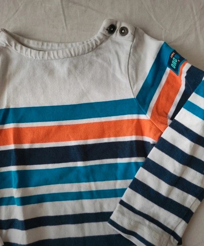 T-shirt garçon Marinière manches longues orchestra 2 ans - photo numéro 2